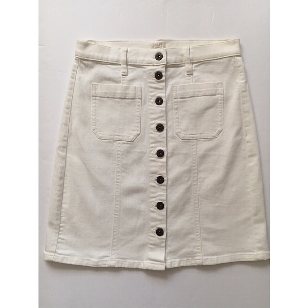 J Crew White Denim Skirt